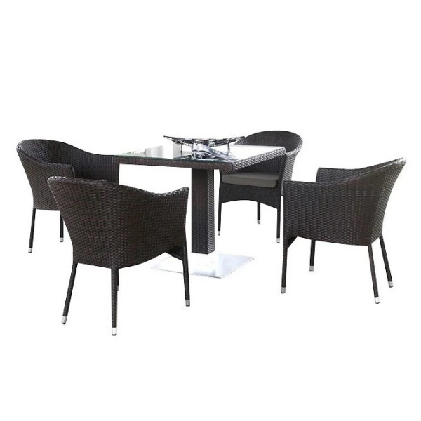 Комплект плетеной мебели из искусственного ротанга T606SWT/Y350W-W2390 Brown 4Pcs. Фото № 1