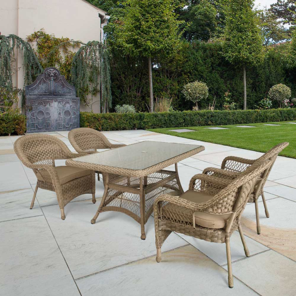 Комплект плетеной мебели из искусственного ротанга T130Bg/Y130Bg-150x90 Beige/Beige 4Pcs. Фото № 3