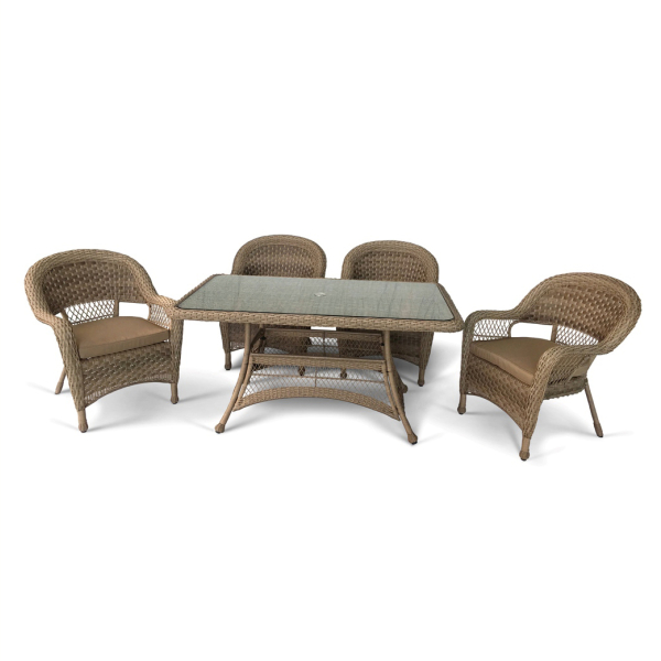 Комплект плетеной мебели из искусственного ротанга T130Bg/Y130Bg-150x90 Beige/Beige 4Pcs. Фото № 2