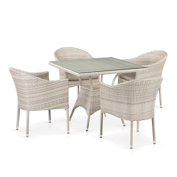 Комплект плетеной мебели из искусственного ротанга T190B/Y350A-W85-90x90 Latte 4Pcs. Фото № 1
