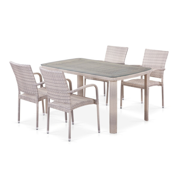 Комплект плетеной мебели из искусственного ротанга T51A/Y376-W85-150x85 4Pcs. Фото № 1
