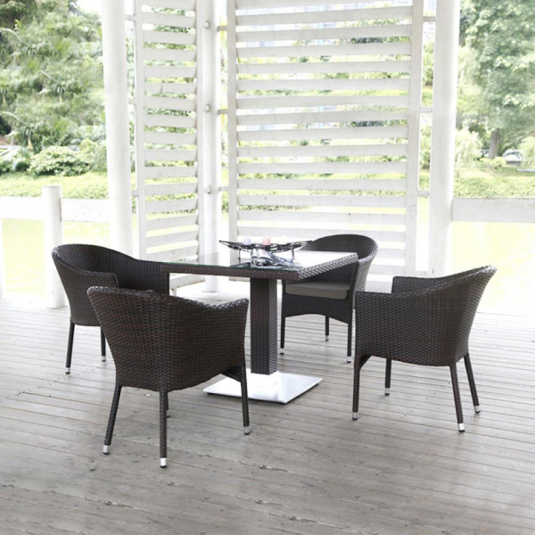 Комплект плетеной мебели из искусственного ротанга T606SWT/Y350W-W2390 Brown 4Pcs. Фото № 2