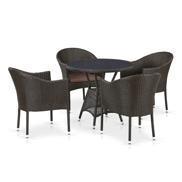 Комплект плетеной мебели из искусственного ротанга T707ANS/Y350-W53 4Pcs Brown. Фото № 1