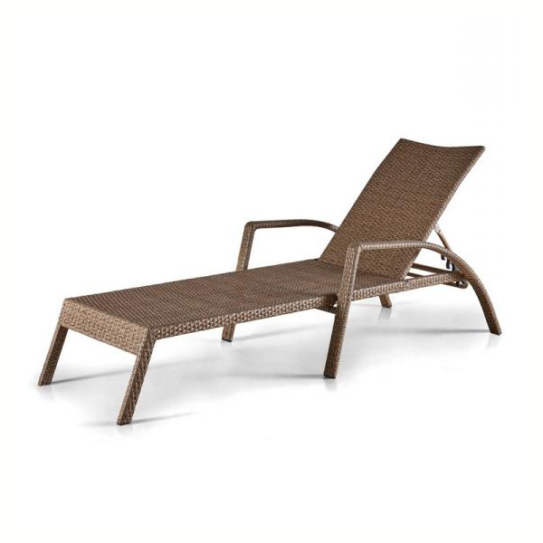 Шезлонг-лежак плетеный из искусственного ротанга A30B-W56 Light Brown. Фото № 1
