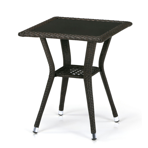 Плетеный стол из искусственного ротанга T25-W53-50x50 Brown. Фото № 1
