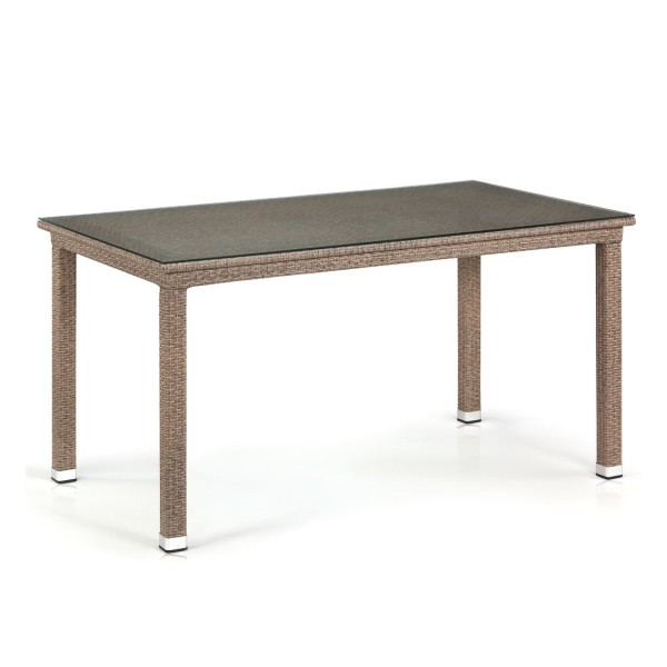 Плетеный стол из искусственного ротанга T256B-W56-140x80 Light Brown. Фото № 1