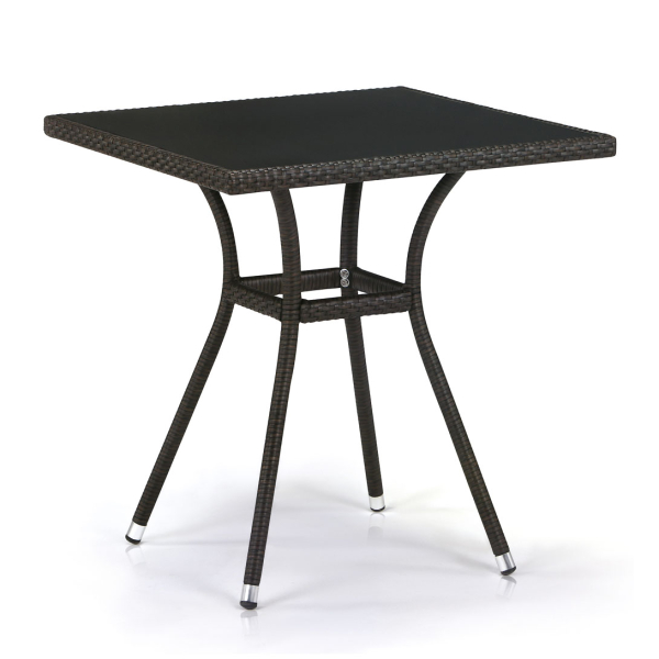 Плетеный стол из искусственного ротанга T282BNS-W53-70x70 Brown. Фото № 1