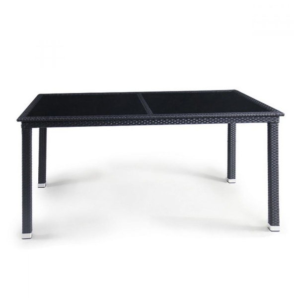 Плетеный стол из искусственного ротанга T285A-W5-140x80 Black. Фото № 1