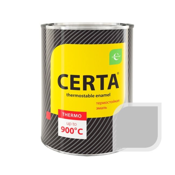 Краска термостойкая CERTA (серебро) банка 0,8 кг. Фото № 1
