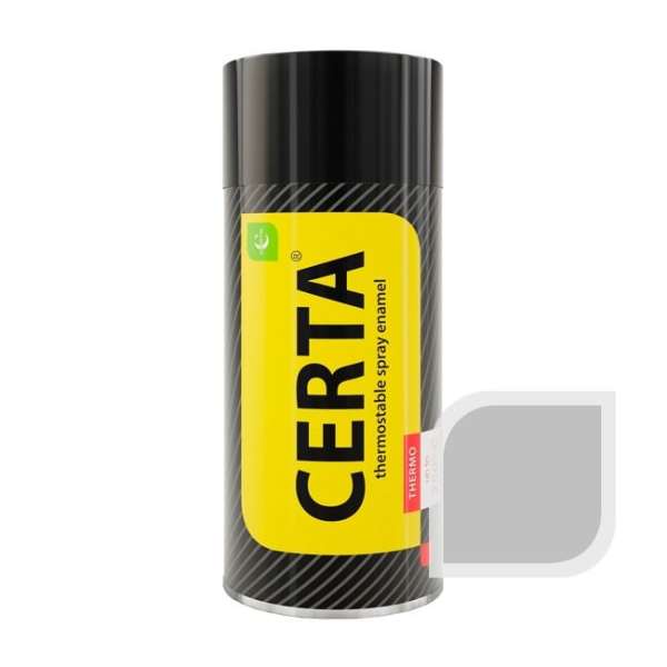 Краска термостойкая аэрозоль CERTA (серебро) 650°С, 520 мл. Фото № 1