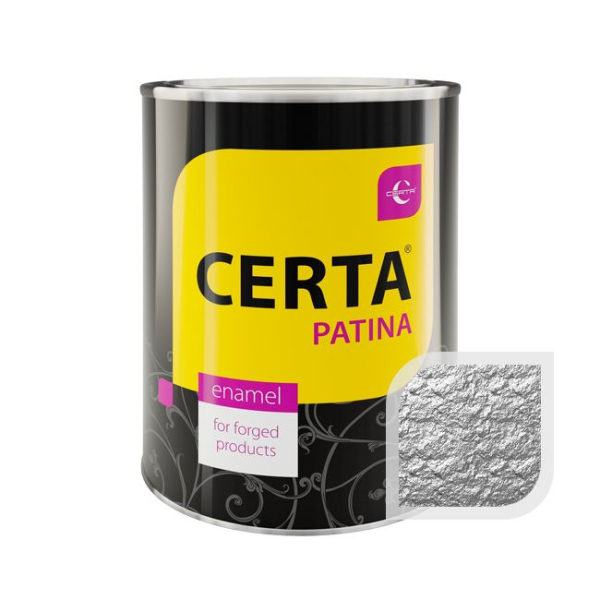 Краска термостойкая CERTA PATINA (серебро) банка 0,5 кг. Фото № 1