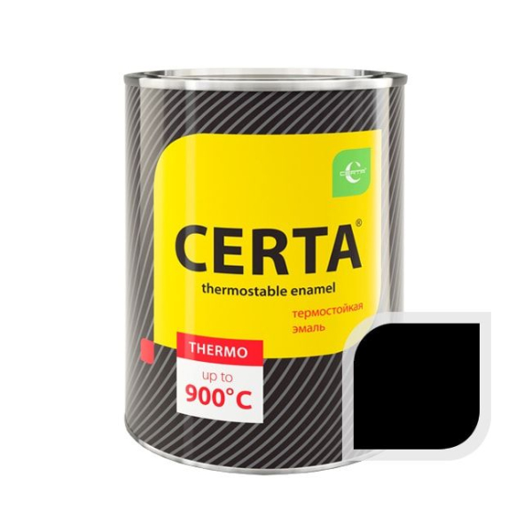 Краска термостойкая CERTA (черная) банка 0,8 кг. Фото № 1