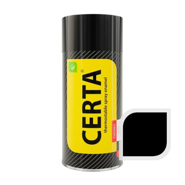 Краска термостойкая аэрозоль CERTA (черная) 750°С, 520 мл. Фото № 1