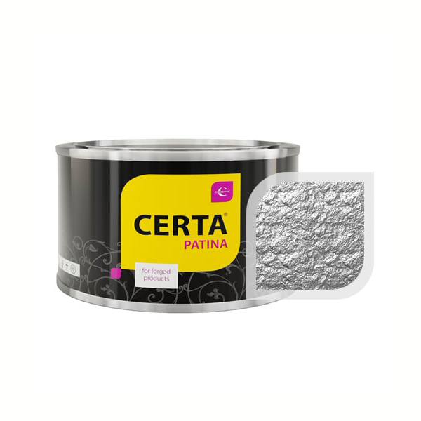 Краска термостойкая CERTA PATINA (серебро) банка 0,08 кг. Фото № 1