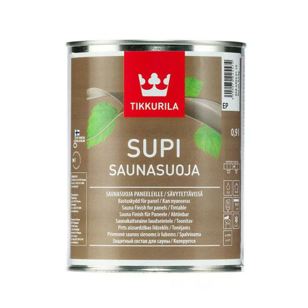 Колеруемый акрилатный защитный состав для сауны Supi Saunasuoja (Супи Саунасуоя) 0,9 л.. Фото № 1