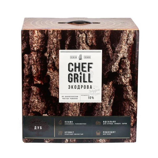 Дрова CHEF GRILL из дерева Дуб (Адыгея) 8 кг для мангала, камина, бани, барбекю. Фото № 2