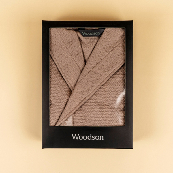 Халат вафельный с капюшоном Woodson, creamy (52). Фото № 6