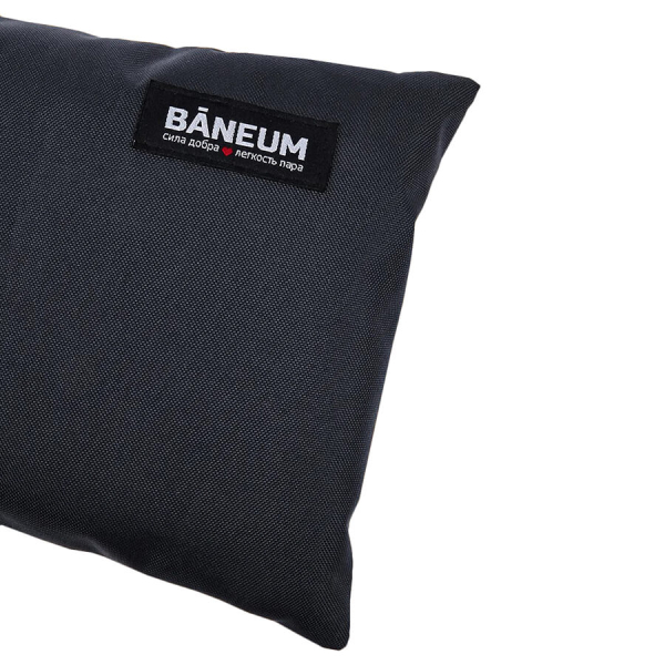 Подушка для бани Baneum непромокаемая (с гречишной лузгой) 20х50 см, Чёрная. Фото № 3