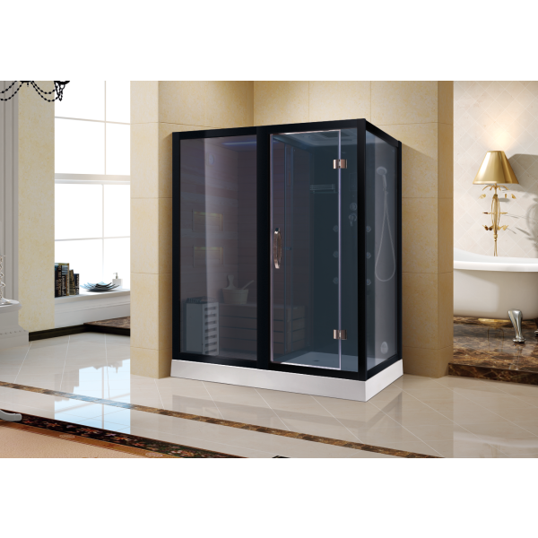 Комбинированная сауна 2в1 Ceruttispa ALBANO Nero K9752L - Black 1800x1100x2230. Фото № 3