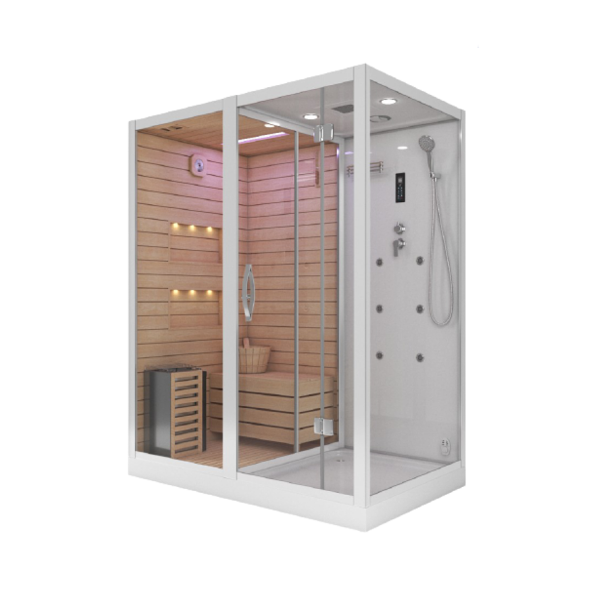 Комбинированная сауна 2в1 Ceruttispa ALBANO K9752L - White 1800х1100х2230 мм. Фото № 1