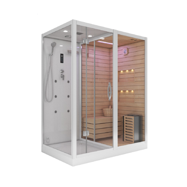 Комбинированная сауна 2в1 Ceruttispa ALBANO K9752R - White 1800х1100х2230 мм. Фото № 1