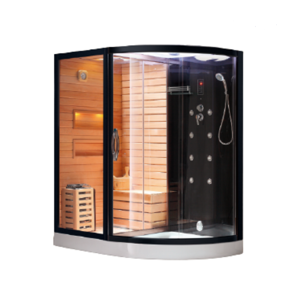 Комбинированная сауна 2в1 Ceruttispa LUGANO Nero K9751L - Black 1800x1100x2230. Фото № 1
