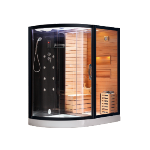 Комбинированная сауна 2в1 Ceruttispa LUGANO Nero K9751R - Black 1800x1100x2230. Фото № 1