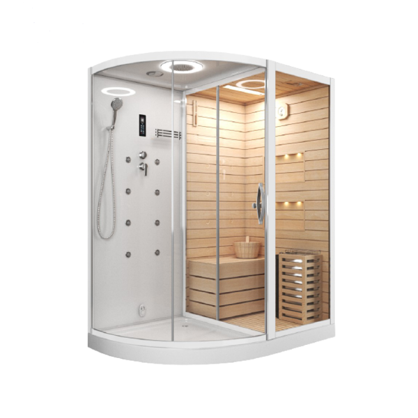 Комбинированная сауна 2в1 Ceruttispa LUGANO K9751R - White 1800x1100x2230. Фото № 1