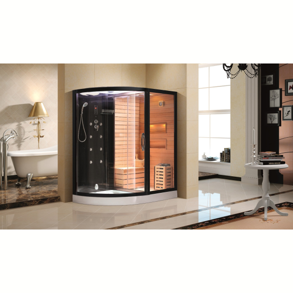 Комбинированная сауна 2в1 Ceruttispa LUGANO Nero K9751R - Black 1800x1100x2230. Фото № 3