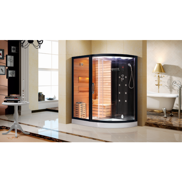 Комбинированная сауна 2в1 Ceruttispa LUGANO Nero K9751L - Black 1800x1100x2230. Фото № 2