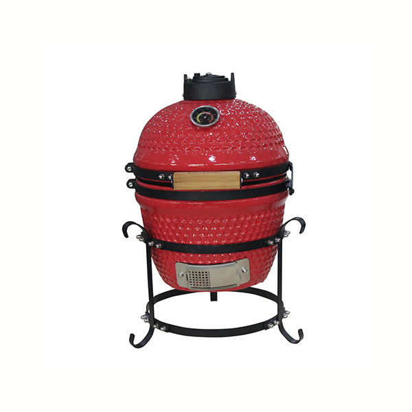 Керамическая гриль Kamado Tabletop 13 (диаметр 33 см) настольный красный. Фото № 1