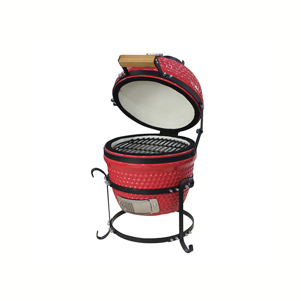 Керамическая гриль Kamado Tabletop 13 (диаметр 33 см) настольный красный. Фото № 2