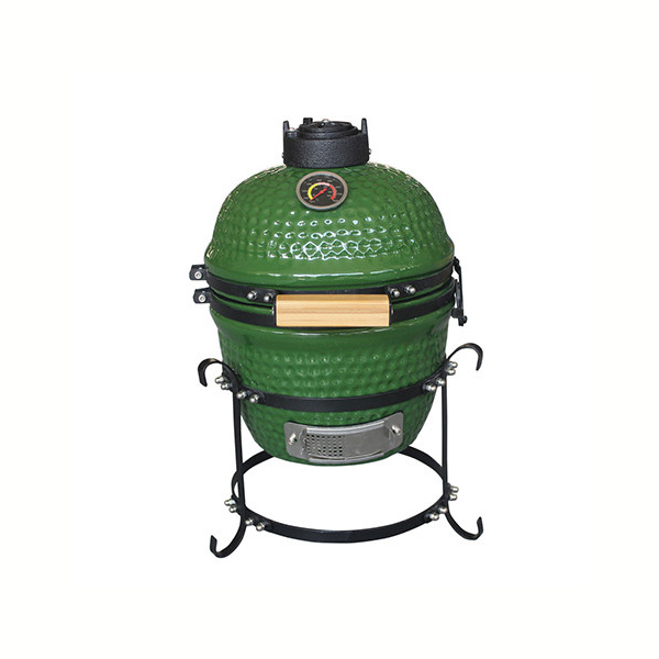 Керамическая гриль Kamado Tabletop 13 (диаметр 33 см) настольный зеленый. Фото № 1