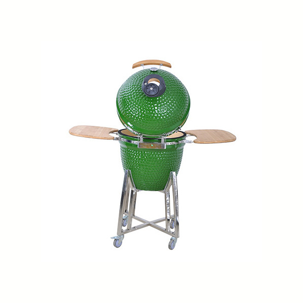Керамическая гриль Kamado Classic 21 (диаметр 53 см) зеленый. Фото № 3