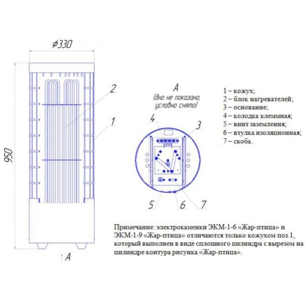 Электрокаменка Делсот ЭКМ 1-6 