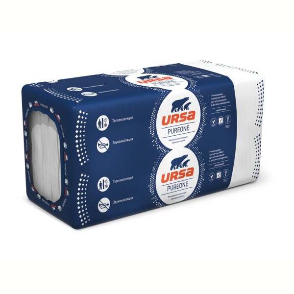 Утеплитель Ursa PureOne, 1250*600*100 мм 4.50 м2. Фото № 1