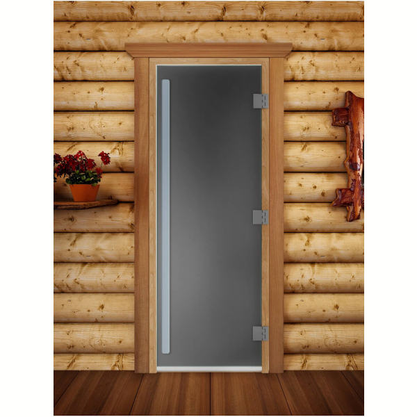 Дверь для бани и сауны DoorWood Престиж Графит Матовый 200х80 (по коробке). Фото № 2
