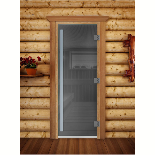 Дверь для бани и сауны DoorWood Престиж Графит 200х80 (по коробке). Фото № 2