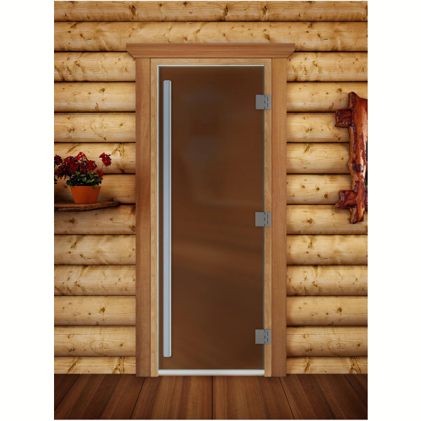 Дверь для бани и сауны DoorWood Престиж Бронза Матовая 190х60 (по коробке). Фото № 2