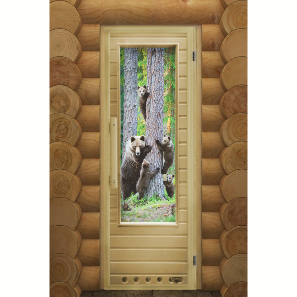 Дверь DoorWood Элит Мишки с Фотопечатью 1850х730. Фото № 1
