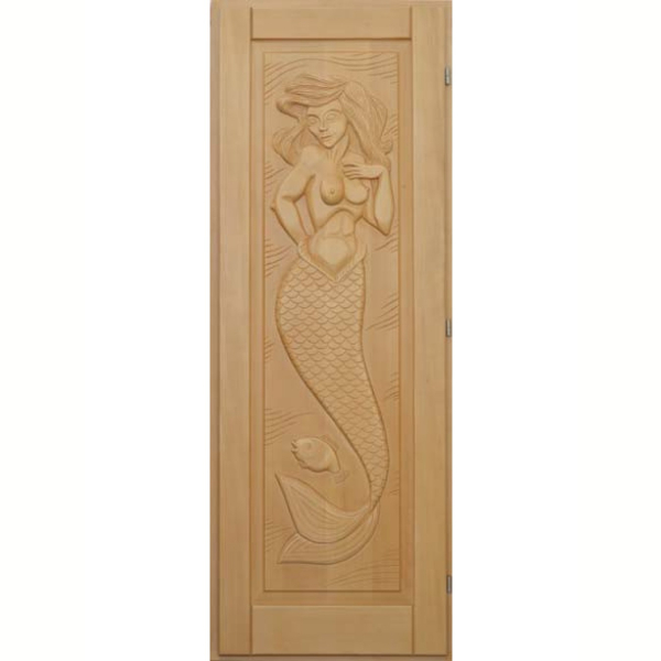 Деревянная дверь для бани DoorWood Русалка Кавказская Липа 1900х700. Фото № 1