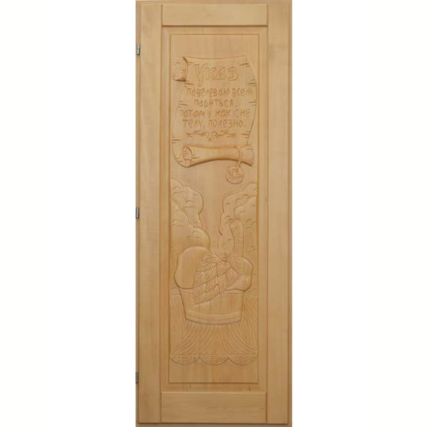 Деревянная дверь для бани DoorWood Указ Кавказская Липа 1900х700. Фото № 1