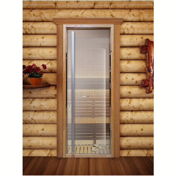 Дверь для сауны, со скрытыми петлями, DoorWood Flash Royal, прозрачное, 2000*800. Фото № 3