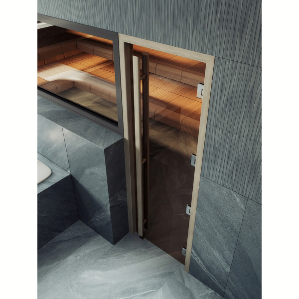 Дверь для бани и сауны DoorWood Престиж Легенда маятниковая, бронза матовая, 200х80. Фото № 4