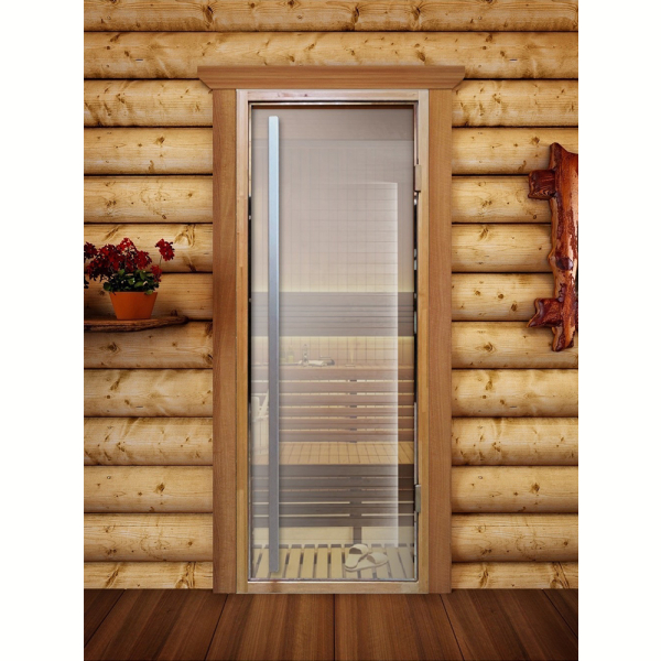 Дверь для бани и сауны DoorWood Престиж Flash Royal, прозрачная, 200х80. Фото № 1