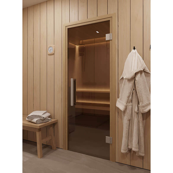 Дверь для сауны и бани DoorWood Фаворит Бронза 1900х700 (по коробке). Фото № 1
