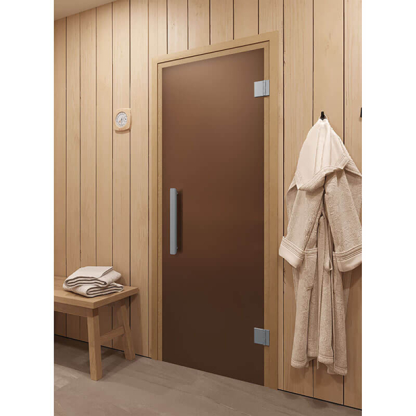 Дверь для сауны и бани DoorWood Фаворит Бронза Матовая 1800х700 (по коробке). Фото № 1