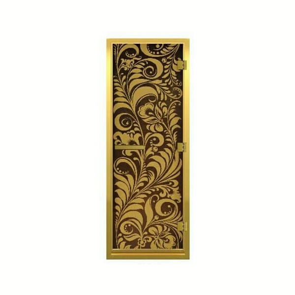 Дверь для турецкой бани DoorWood Золотая Венеция Хамам Luxary Gold 1968х709. Фото № 1