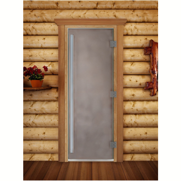 Дверь для бани и сауны DoorWood Престиж Сатин 180х60 (по коробке). Фото № 2