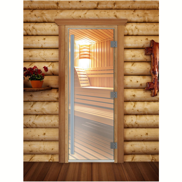 Дверь для бани и сауны DoorWood Престиж Прозрачная 190х70 (по коробке). Фото № 2